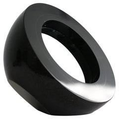 'Small Moon' Round Glass Mirror in Black