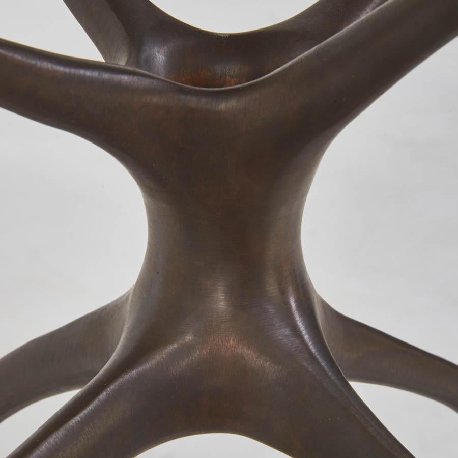 American Moonshine Side Table, Cast Red Bronze, Carrara Marble, Jordan Mozer, 2010 For Sale