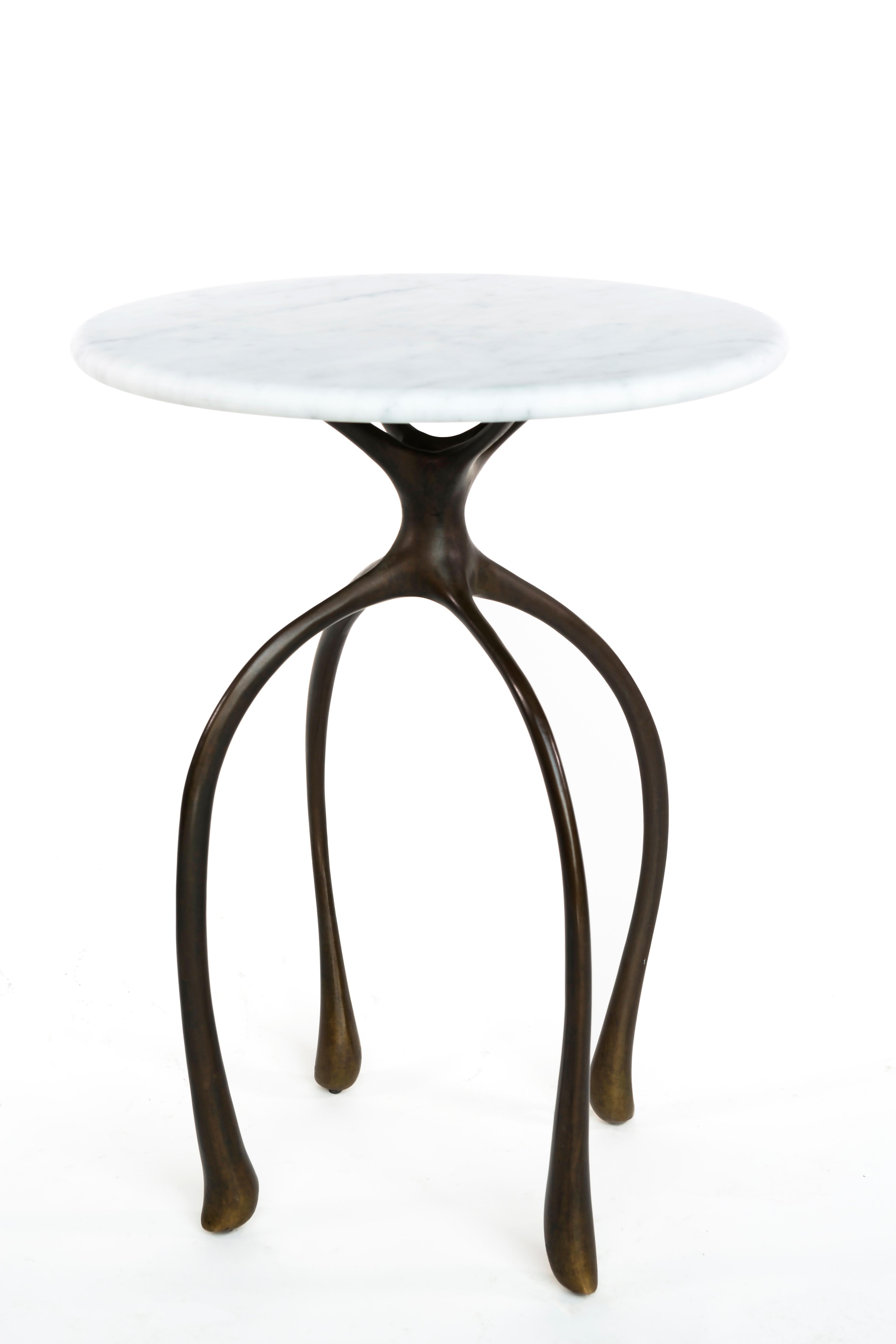 Moonshine Side Table, Cast Red Bronze, Carrara Marble, Jordan Mozer, 2010 im Angebot 2