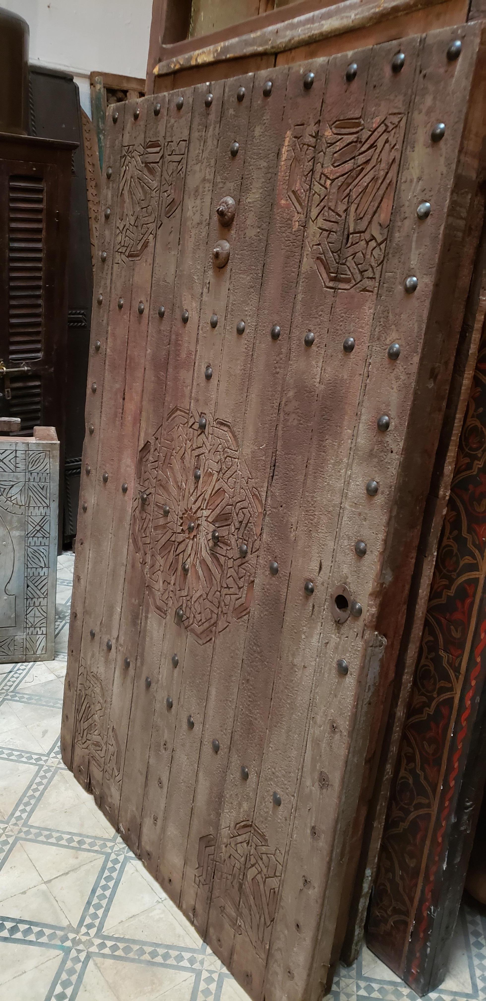 Small Moroccan Wooden Door, Single Panel 23NO45 For Sale 1