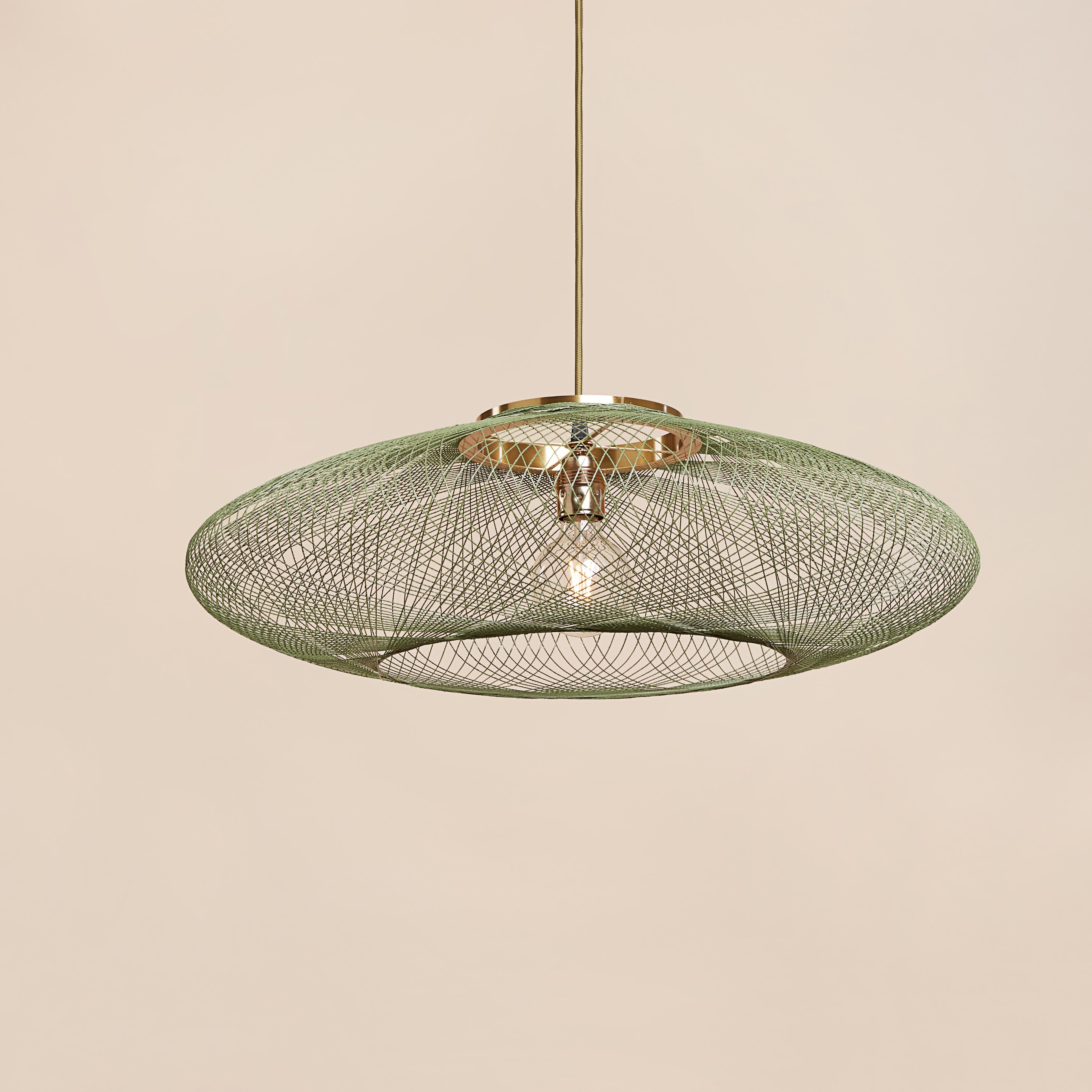 XXI secolo e contemporaneo Piccola lampada a sospensione UFO verde muschio di Atelier A Robotiq in vendita