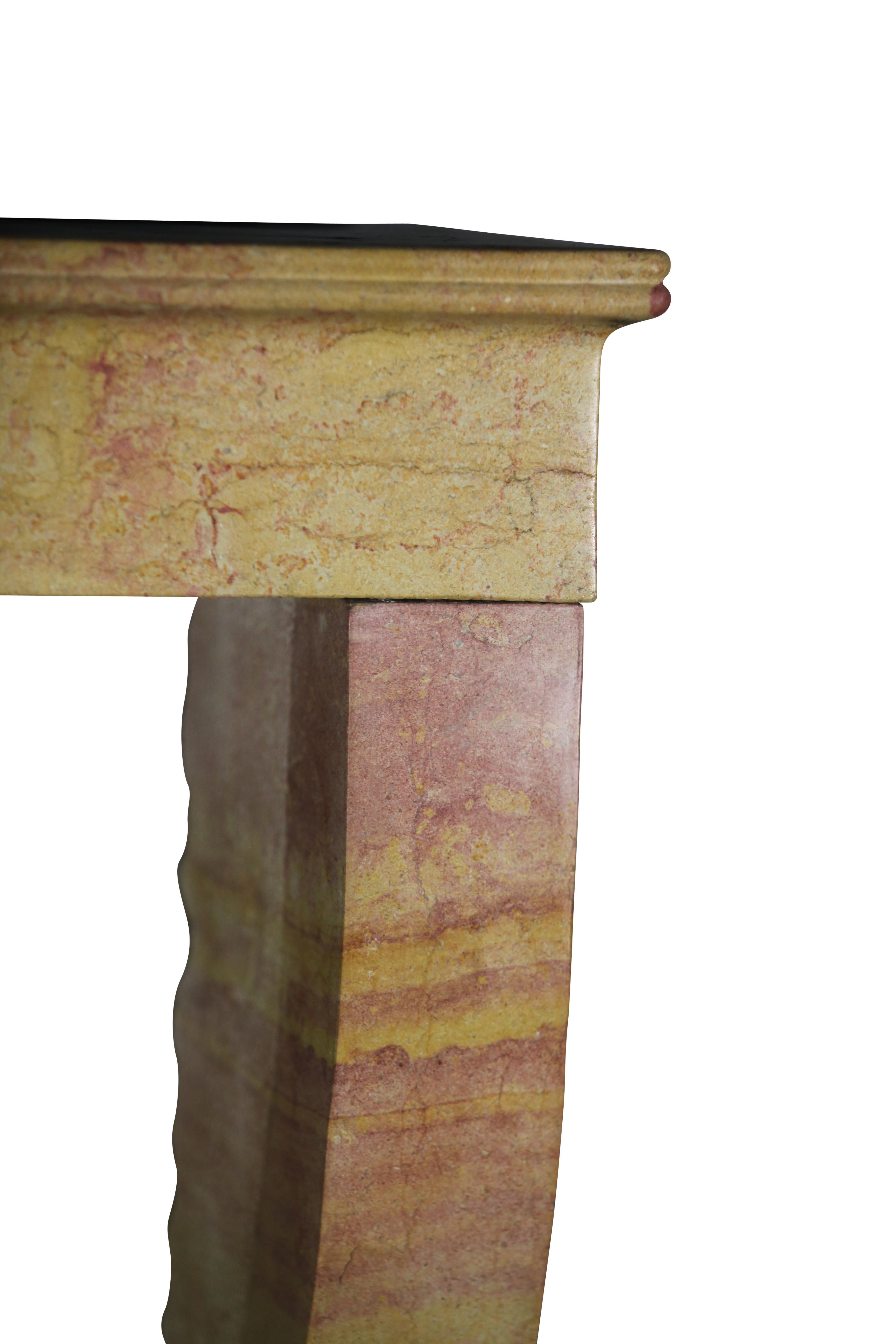 Stone Small Multi-Color Chimney Piece for Eclectic Timeless Interiors For Sale