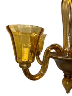 Small Amber Murano Chandelier
