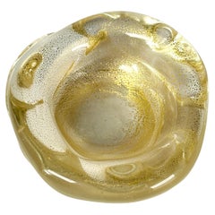 Small Murano Glass Bowl with Gold Inclusions, Archimede Seguso, Italy