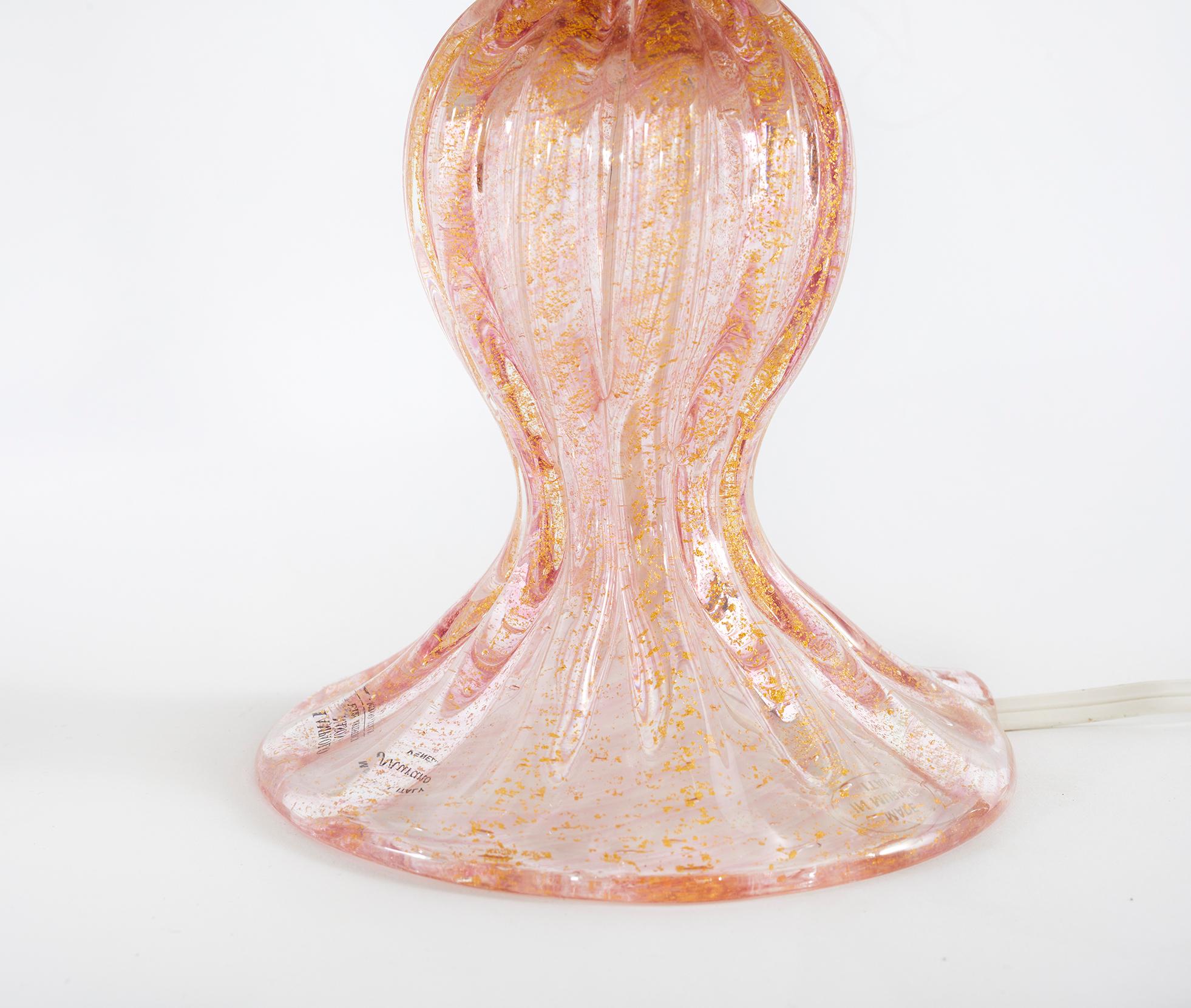 Small Murano Glass / Gold Flecks Table Lamp 1