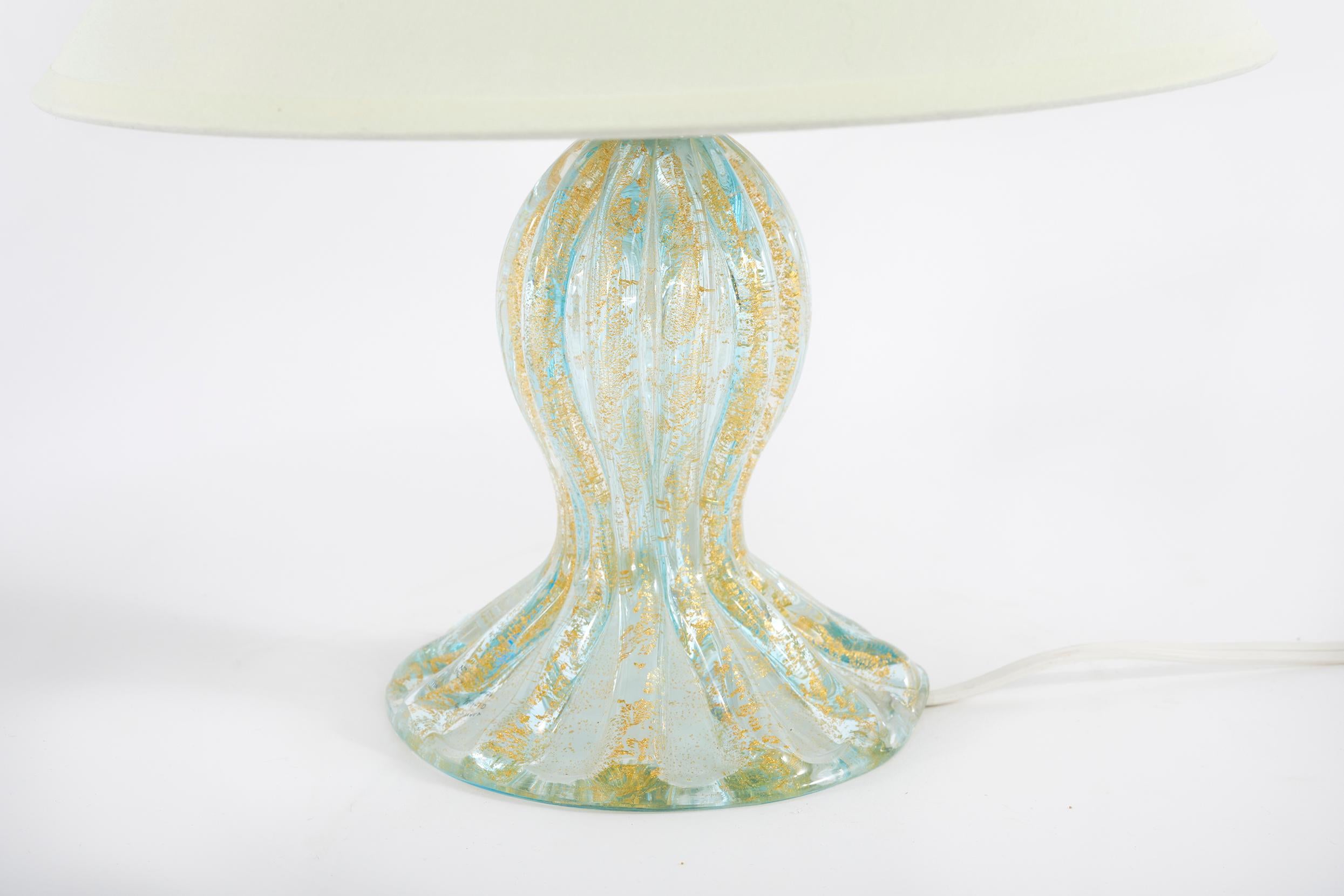 Small Murano Glass / Gold Flecks Table Lamp 1