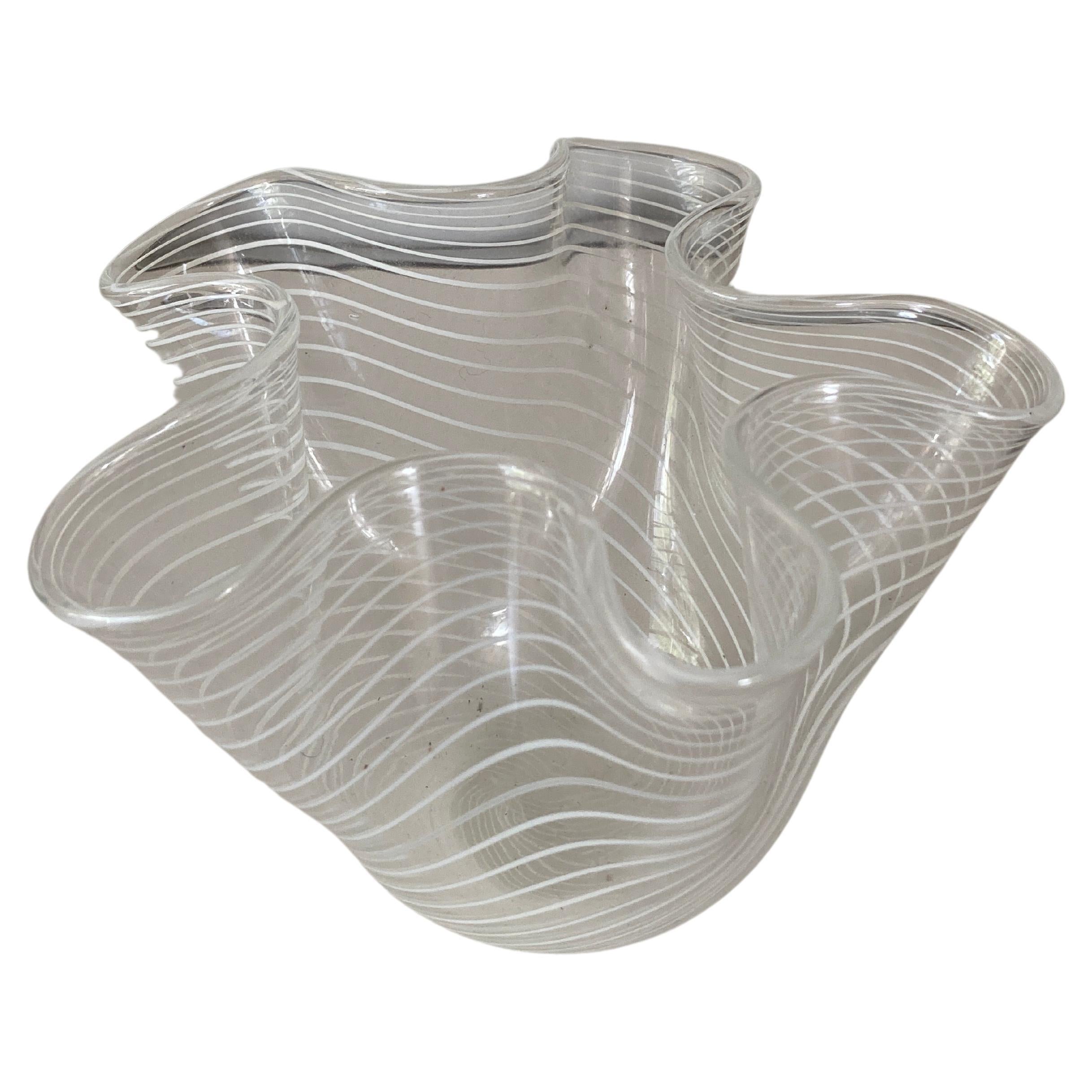 Piccolo vetro di Murano  Vaso "Fazzoletto" attribuito a Paolo Venini