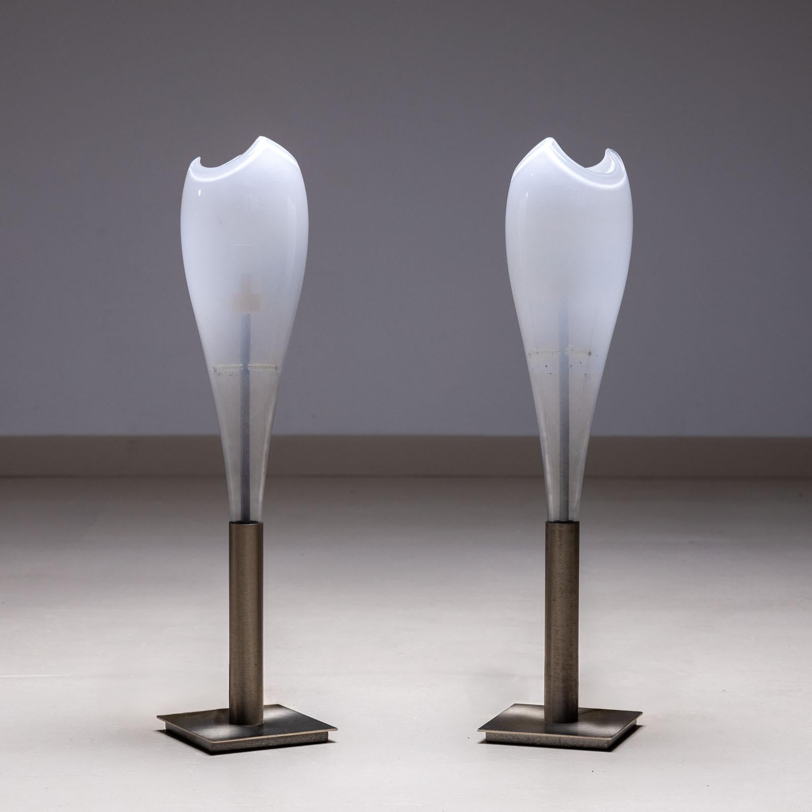 Italian Small Murano glass table lamps by AV Mazzega, Italy 1960s For Sale