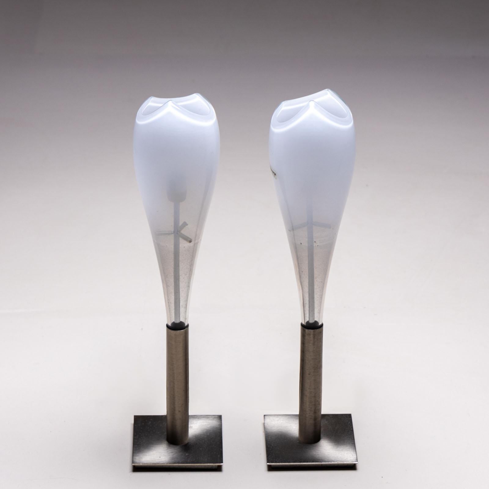 Small Murano glass table lamps by AV Mazzega, Italy 1960s For Sale 1