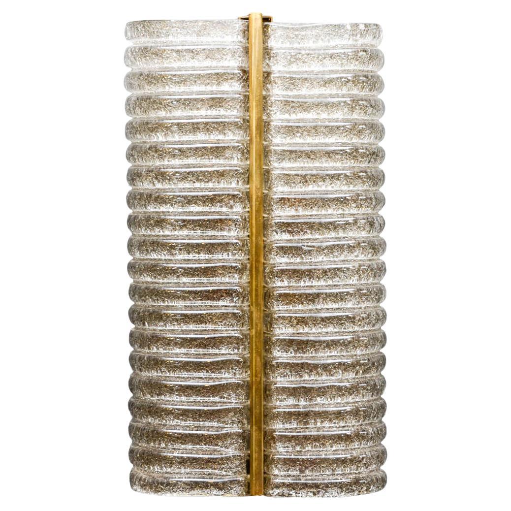 Piccole lampade da parete in vetro di Murano con accenti in ottone