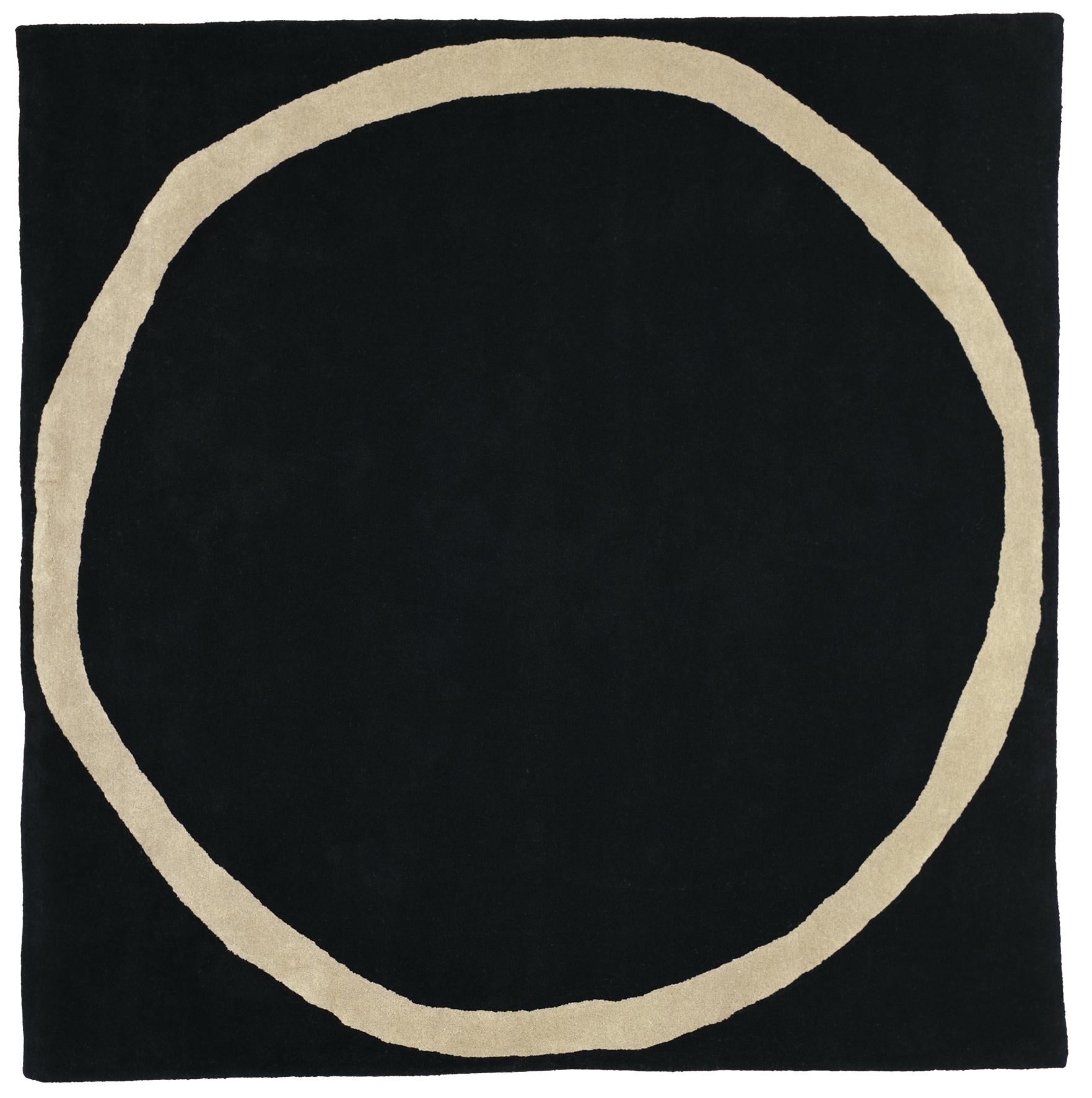 Petit tapis rond « Aros » de Nanimarquina en noir et gris en vente 1