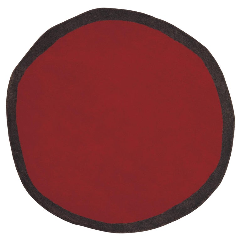 Wool Small Nanimarquina 'Aros' Round Rug in Red and Black For Sale