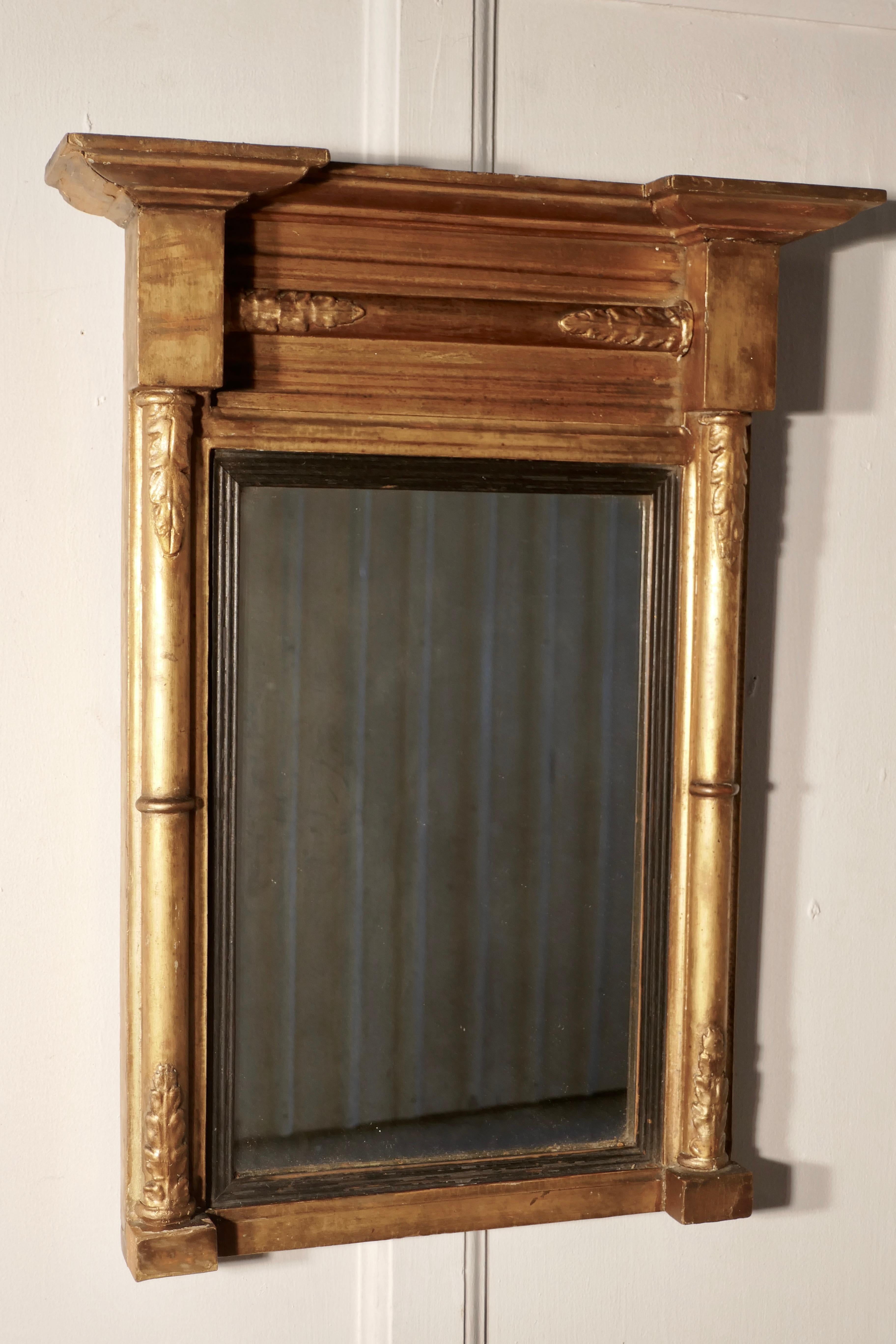 Small Napoleon III French Carved Gilt Wall Mirror In Fair Condition In Chillerton, Isle of Wight