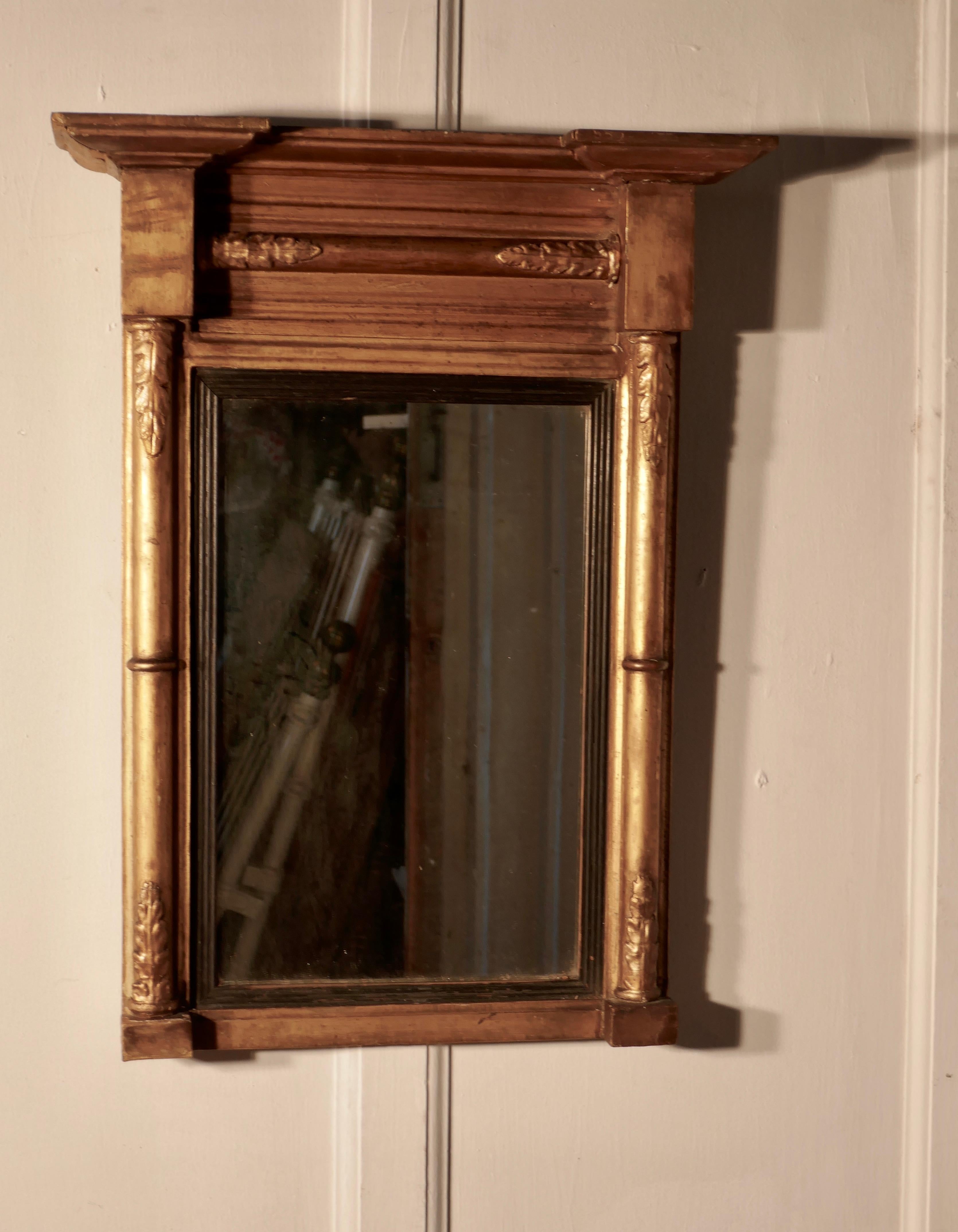 19th Century Small Napoleon III French Carved Gilt Wall Mirror