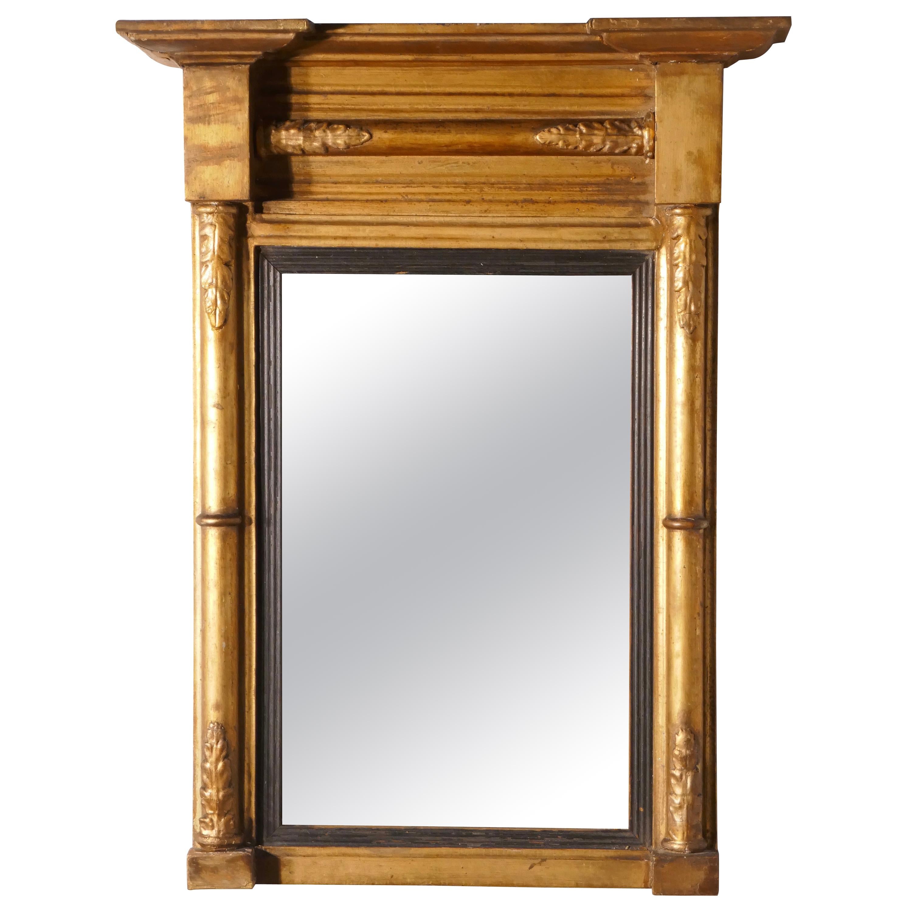 Small Napoleon III French Carved Gilt Wall Mirror