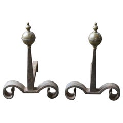 Small Napoleon III Style French Andirons