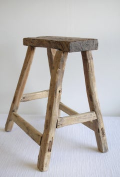 Small Natural Antique Elmwood Bench