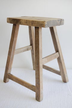 Small Natural Antique Elmwood Bench