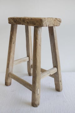 Small Natural Antique Elmwood Bench