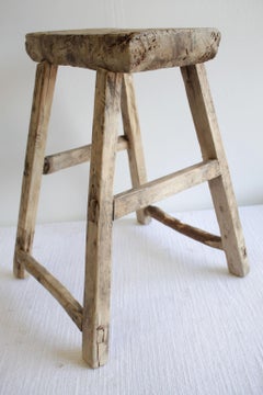 Small Natural Antique Elmwood Bench