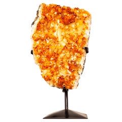 Small Natural Golden Orange Citrine Crystal Cluster on Stand