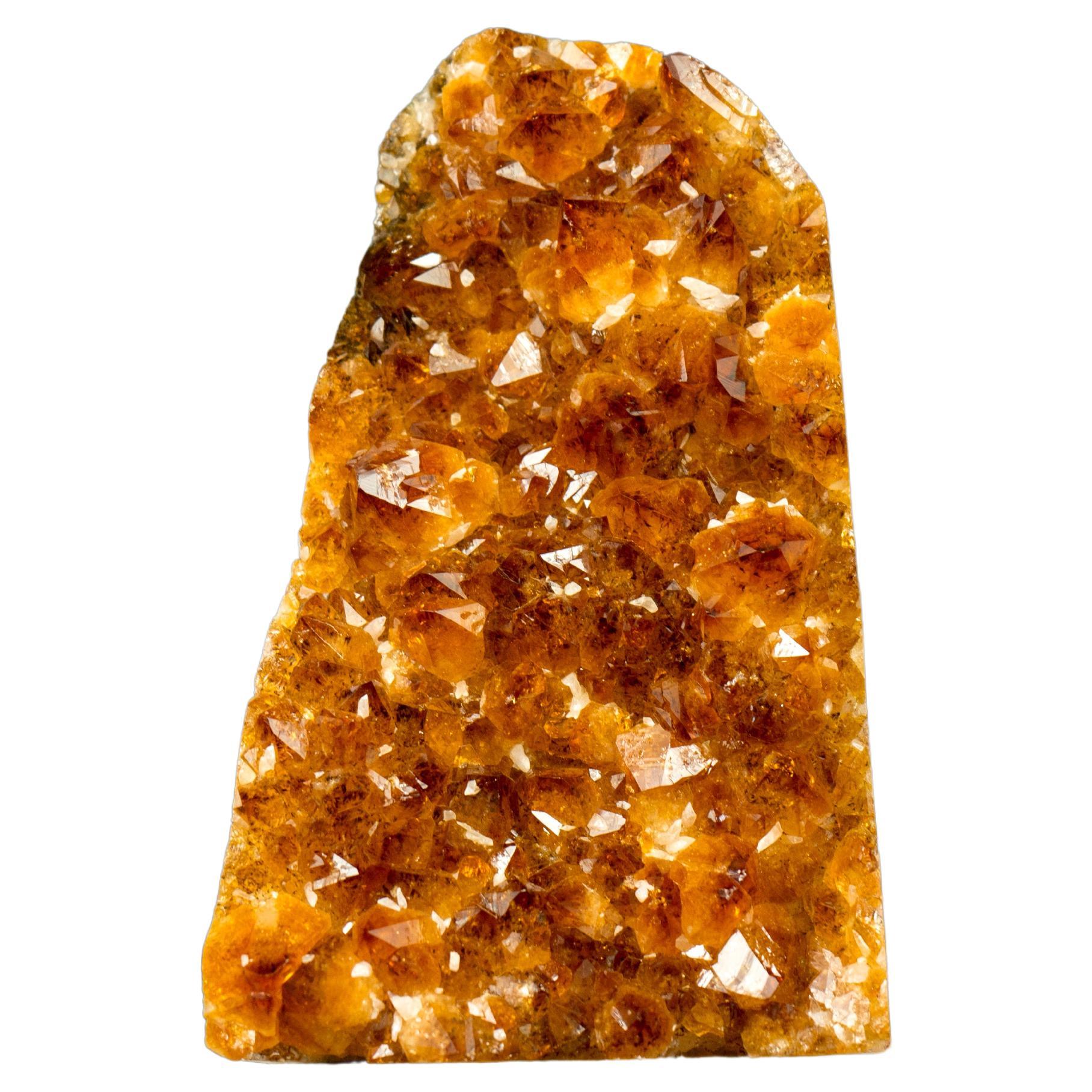 Small Natural Madeira Citrine Cluster with AAA Red Orange Citrine Druzy For Sale