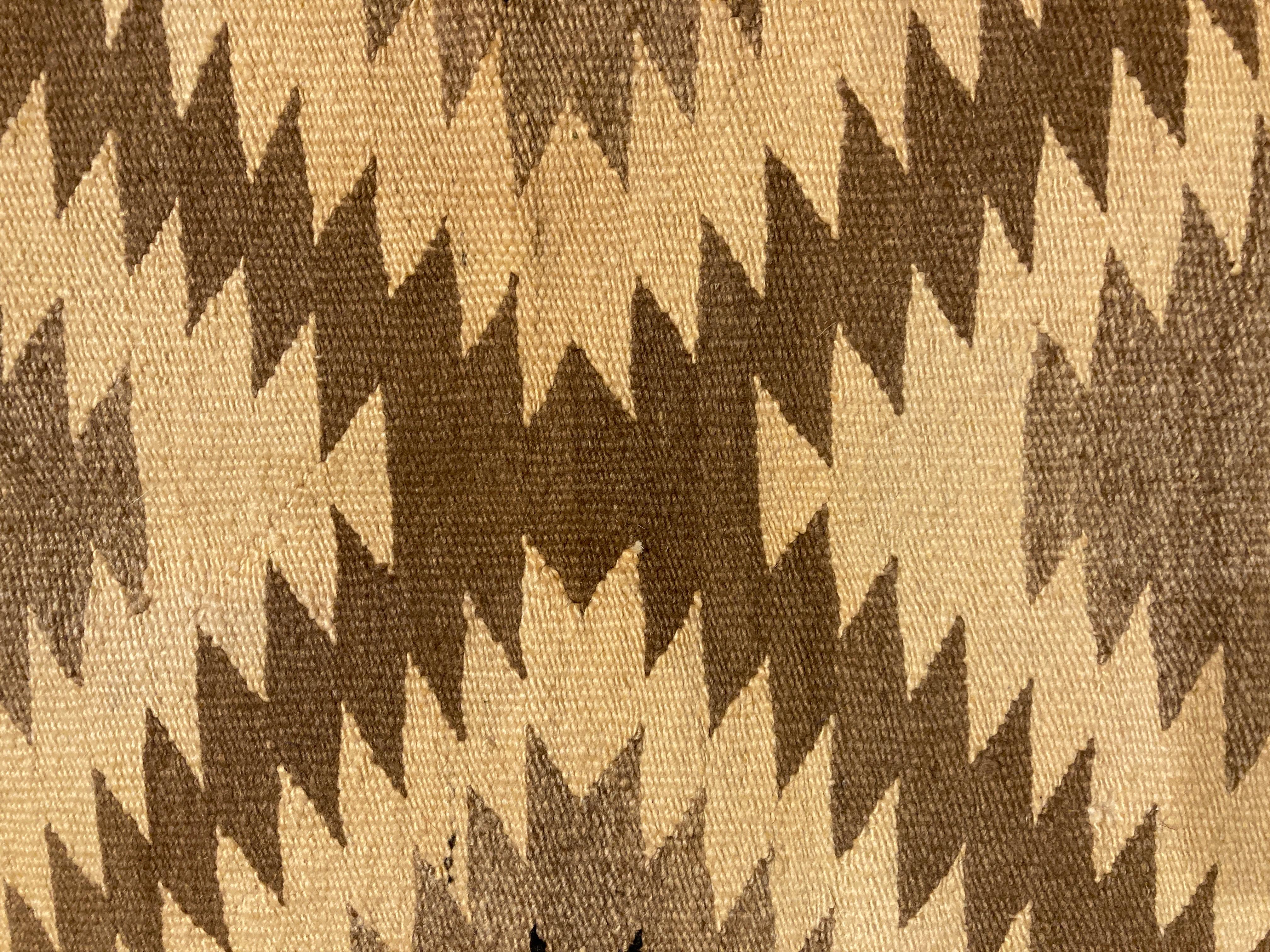 Hand-Woven Small Navajo Rug in Earthtone Colors