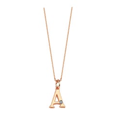Small Necklace in 14 Karat Rose Gold with 0.01ct White Diamond