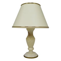 Small Neoclassical Revival White Marble Table Lamp, Italy, circa 1920