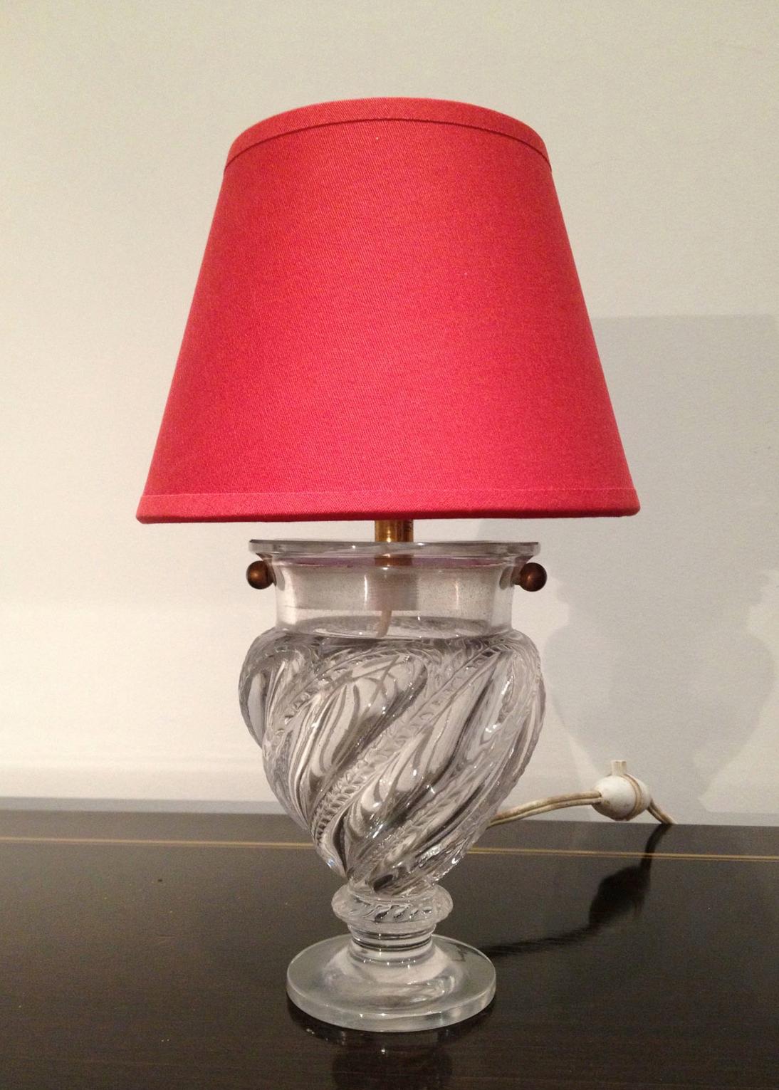 Small Neoclassical Style Crystal Lamp, French Work, circa 1940 For Sale 5