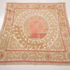 Small Neutral Suzani from Samarkand , Uzbekistan, mid 20th C.