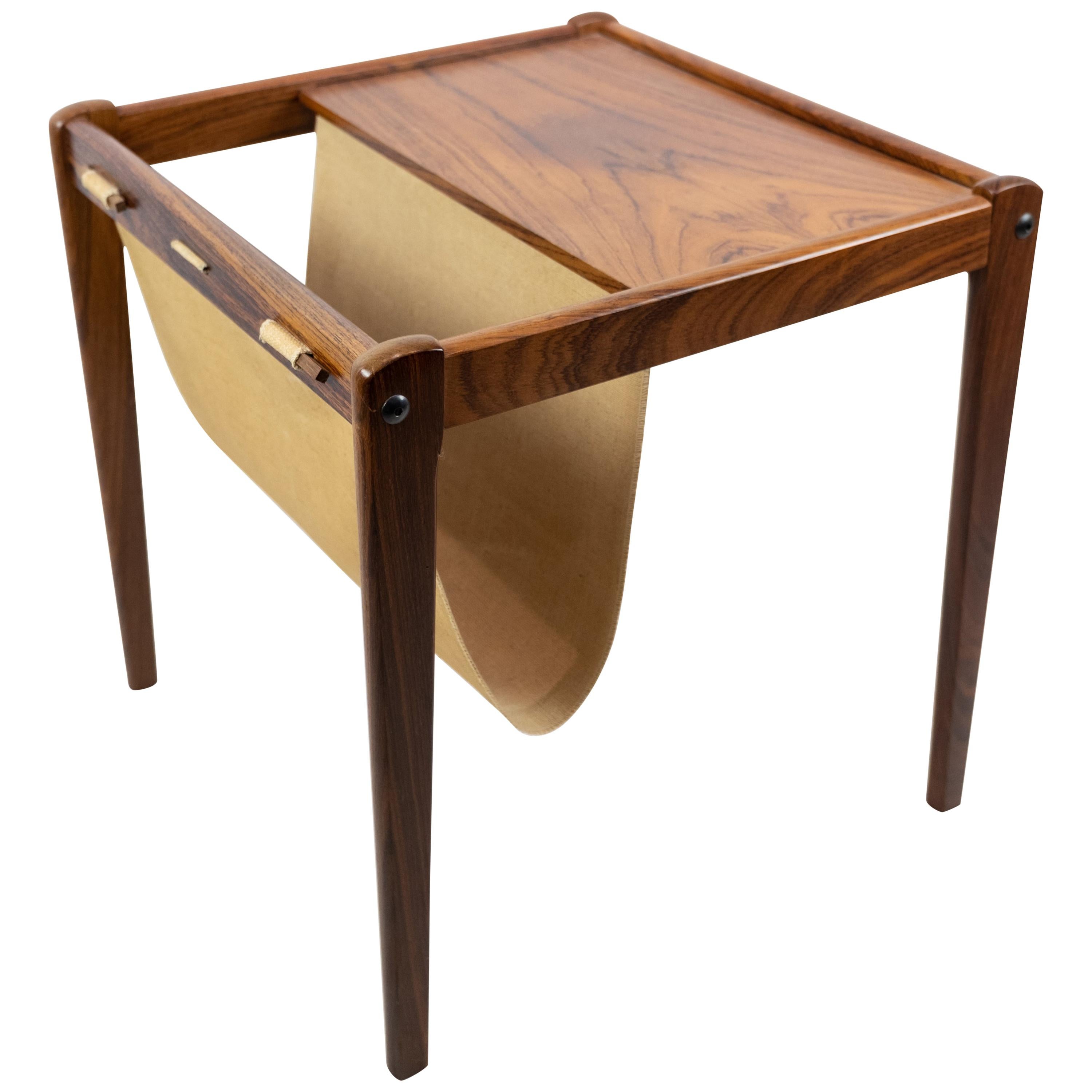 Small Newspaper Holder/Lamp Table i Rosewood of Danish Design from the 1960s