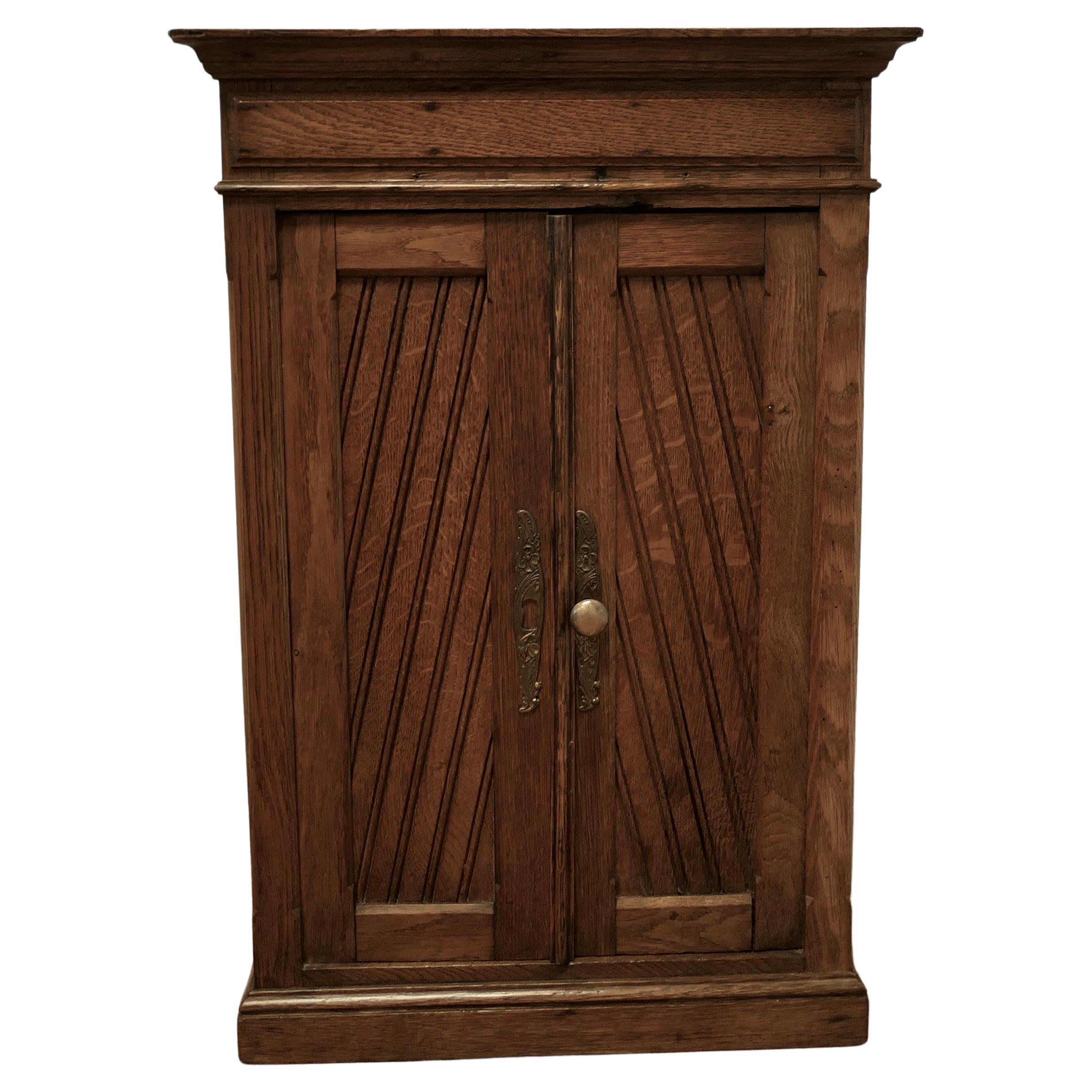 Small Oak 2 Door Cupboard  For Sale