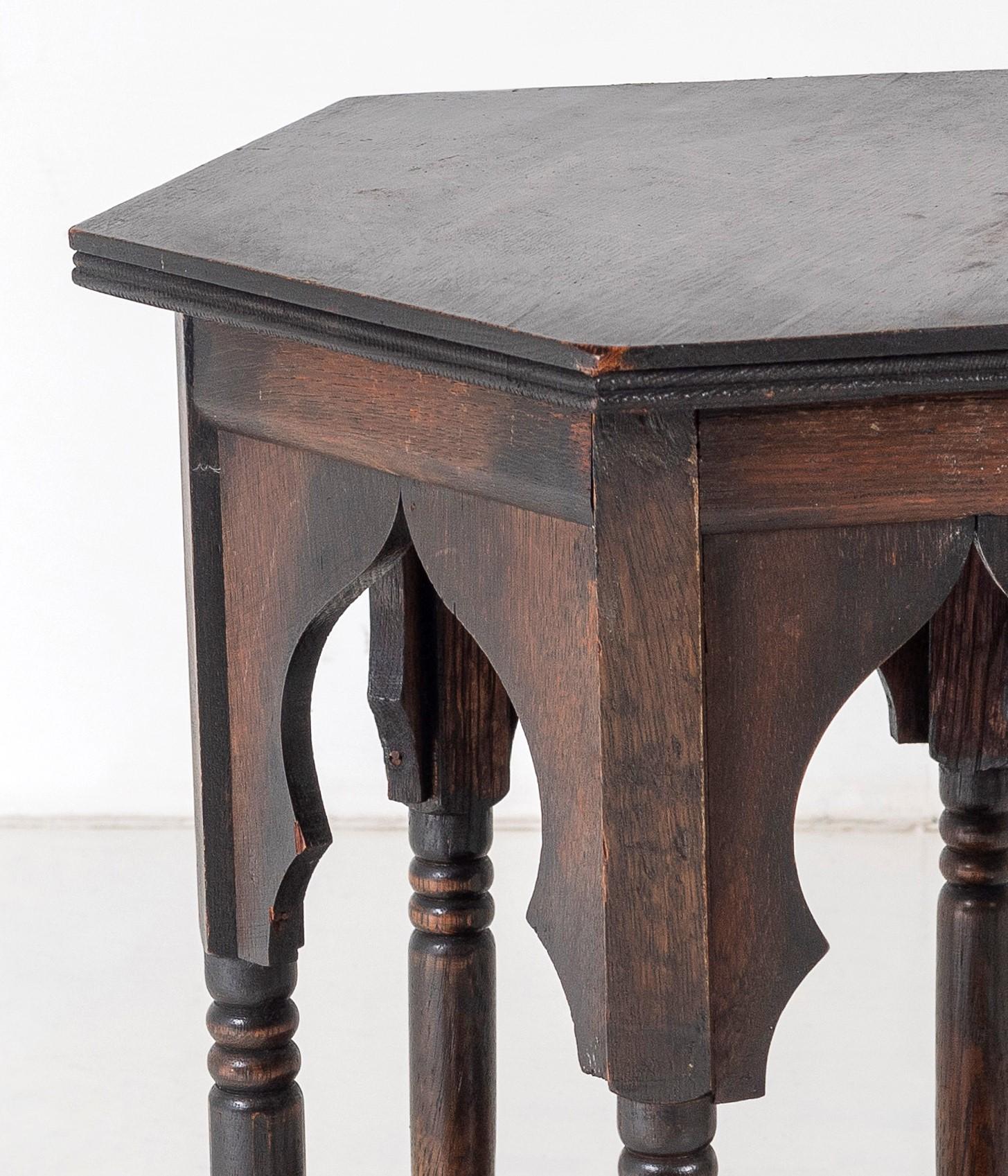 Small Oak Arts and Crafts Moorish Occasional Side Table by Liberty & Co. 1