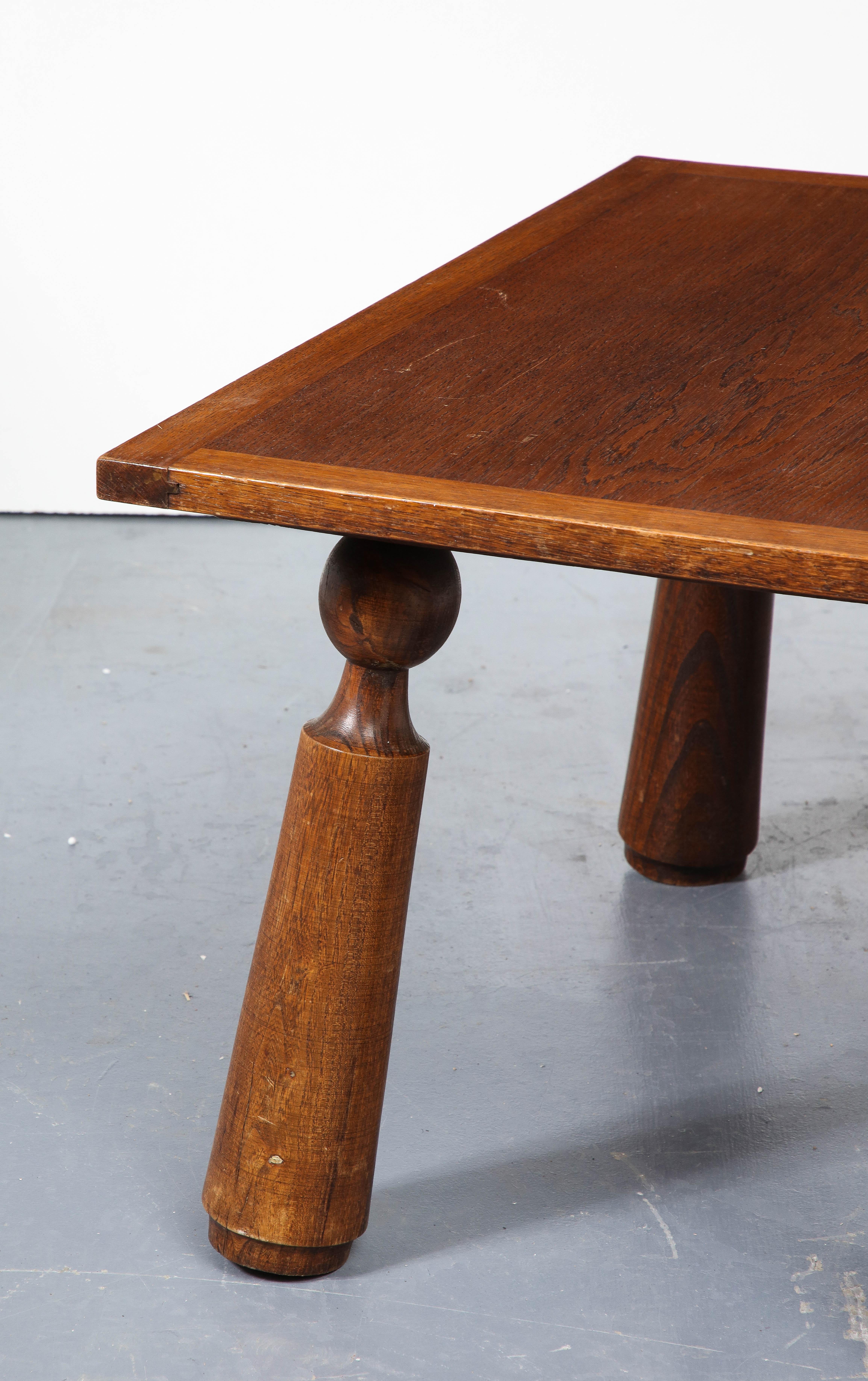 Small Oak Coffee Table, France, circa 1940s  For Sale 7