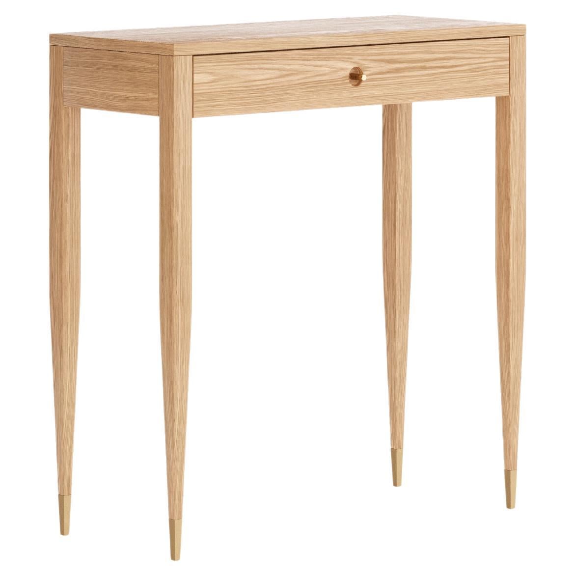 Piccola consolle in Oak in stile moderno di metà secolo, tavolo da ingresso