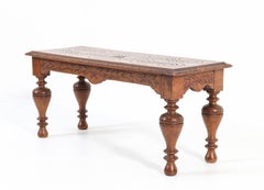 Small Oak Dutch Neo-Renaissance Style Bench or Side Table, 1920s