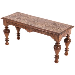 Small Oak Dutch Neo-Renaissance Style Bench or Side Table, 1920s
