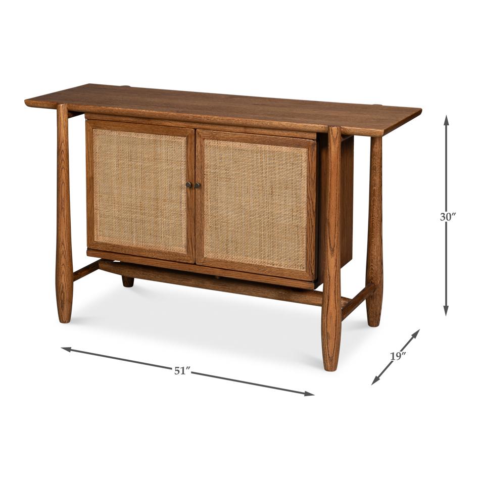 Credenza pequeña de roble de mediados del siglo XX en venta 4