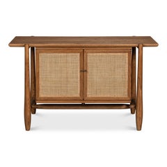 Small Oak Mid Century Modern Credenza