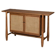 Small Oak Mid Century Modern Credenza