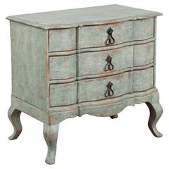 Small Oak Rococo Chest of Drawers Nightstand, Denmark circa 1780