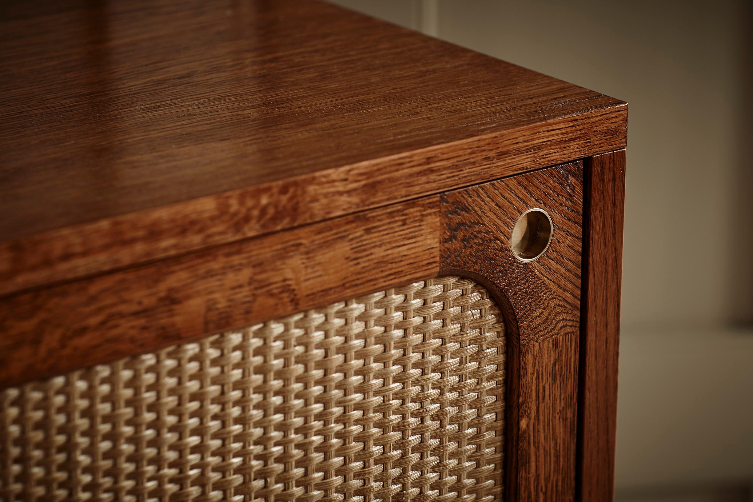 Hand-Crafted Small Oak Sanders Sideboard by Lind + Almond