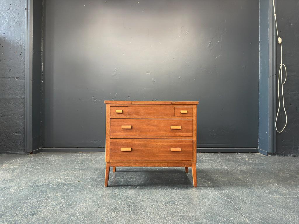 Mid-Century Modern Small Oak Vanity