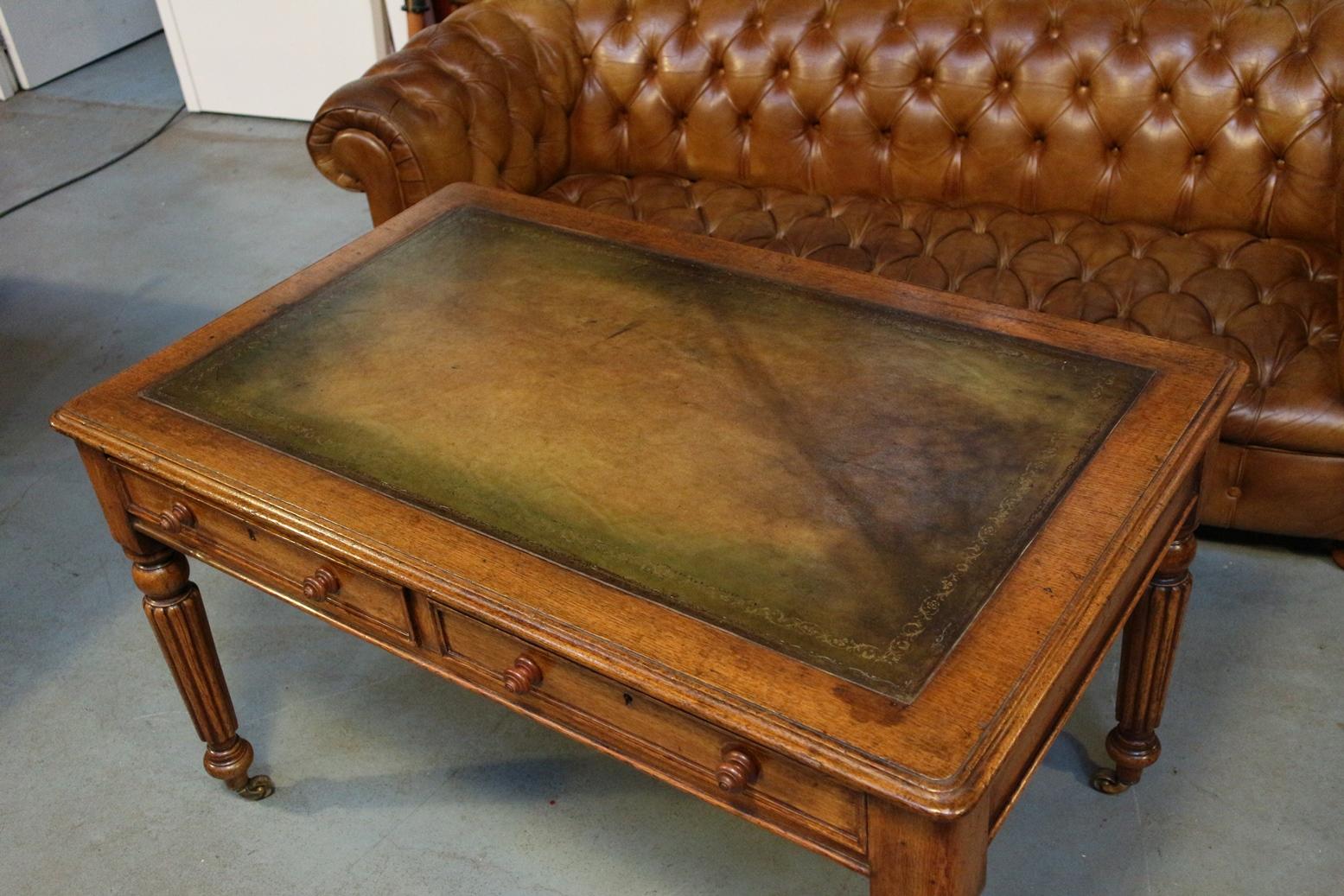 Early Victorian Small Oak Victorian Writing Table