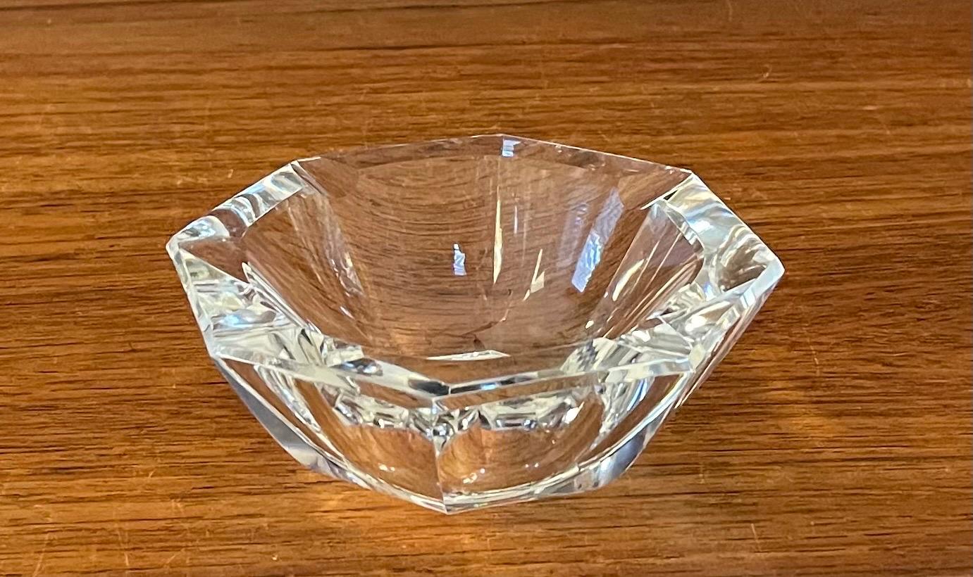 French Small Octagon Shaped Crystal Ashtray  by Baccarat