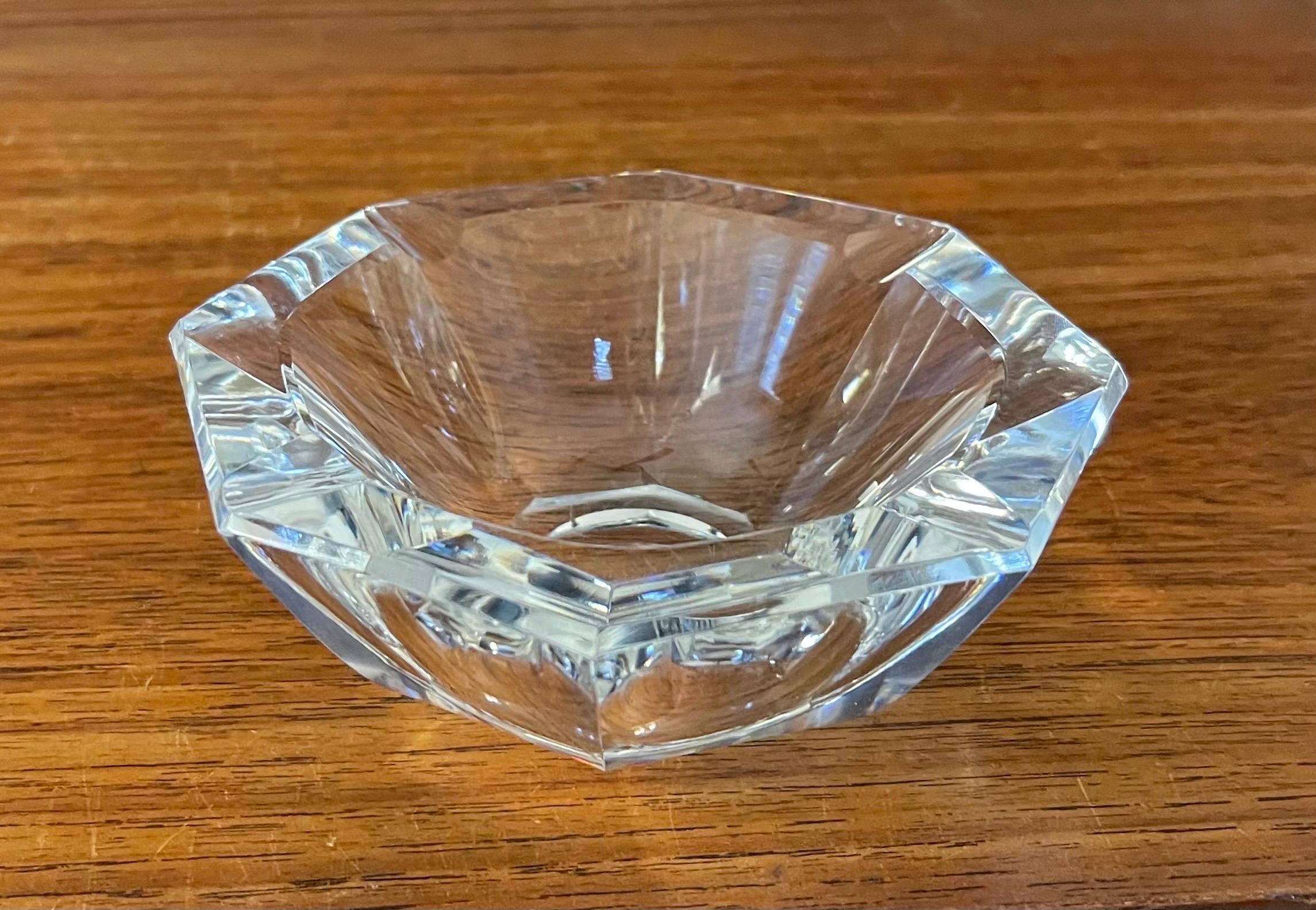 Small Octagon Shaped Crystal Ashtray  by Baccarat In Good Condition In San Diego, CA