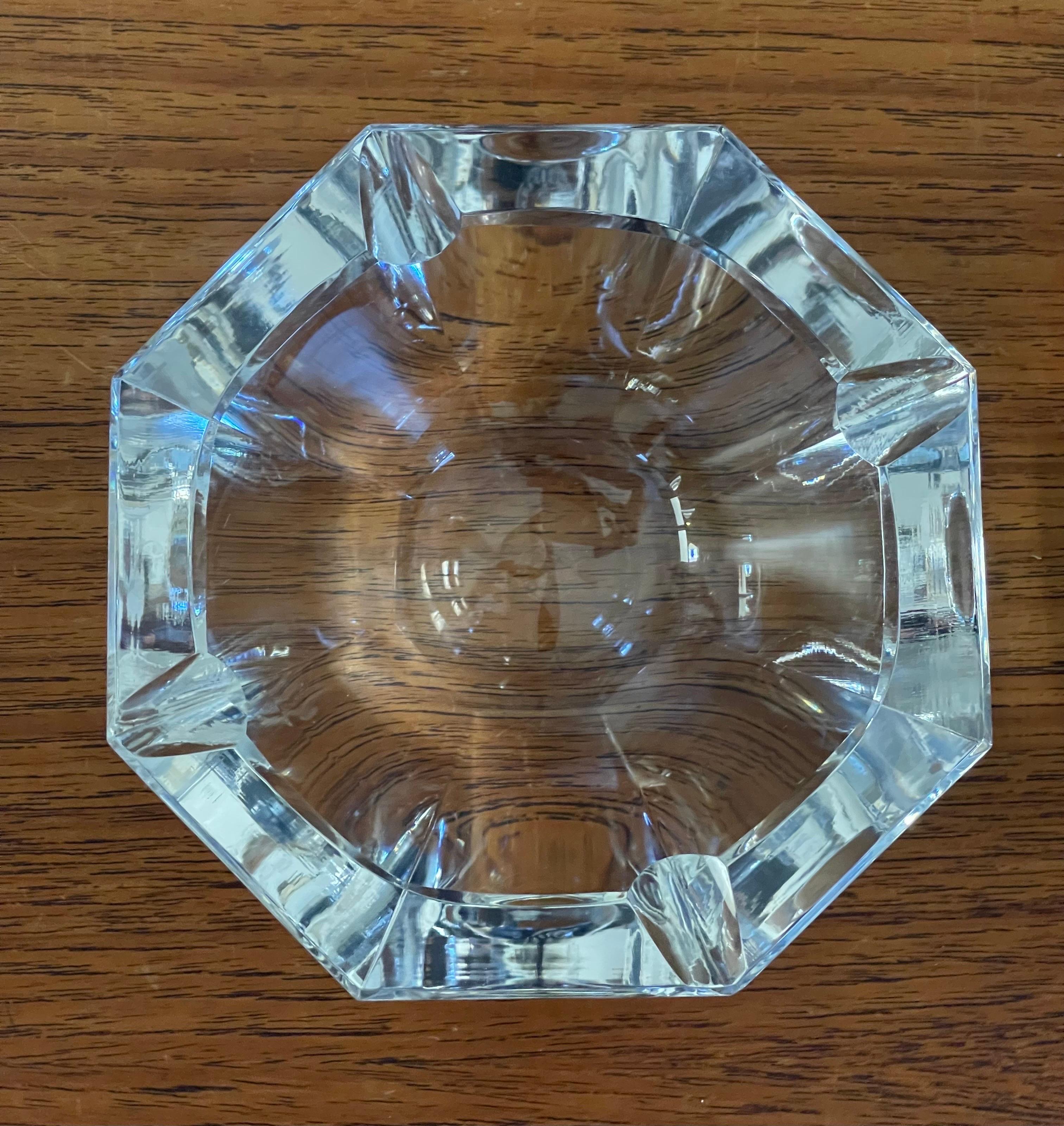 Small Octagon Shaped Crystal Ashtray  by Baccarat 4