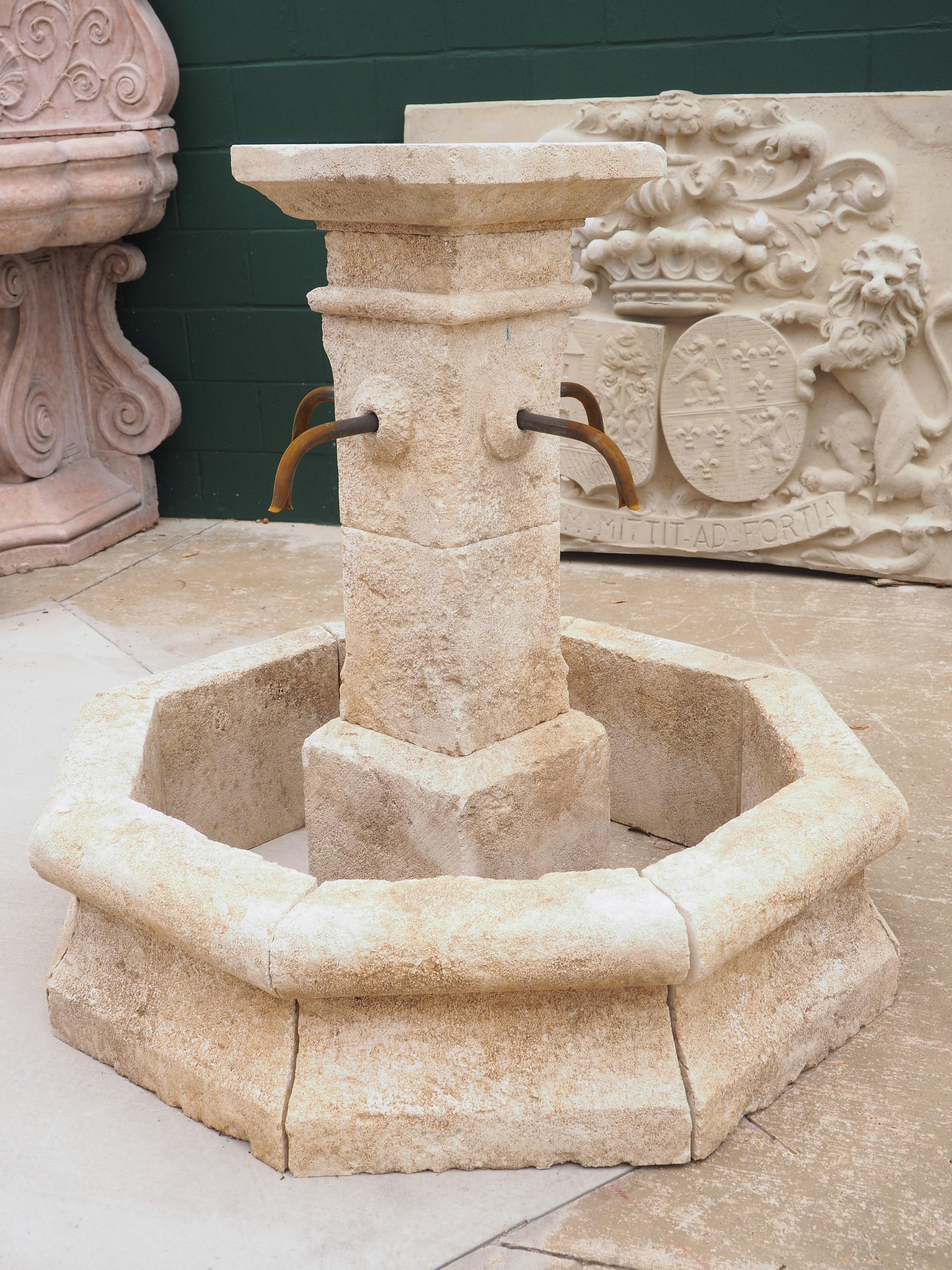 Contemporary Small Octagonal Center Fountain from Provence, France
