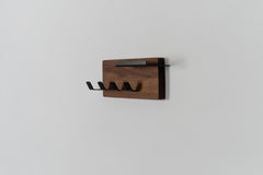 Small Offset Coat Rack by Harkavy Furniture in Walnut & Metal